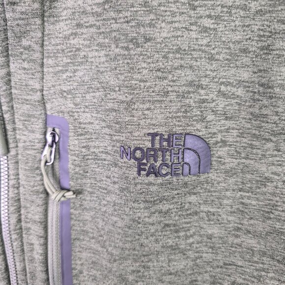 Mens The North Face Green Fleece Jacket Full Zip Polyester Blend Stretch Size L - Picture 2 of 9